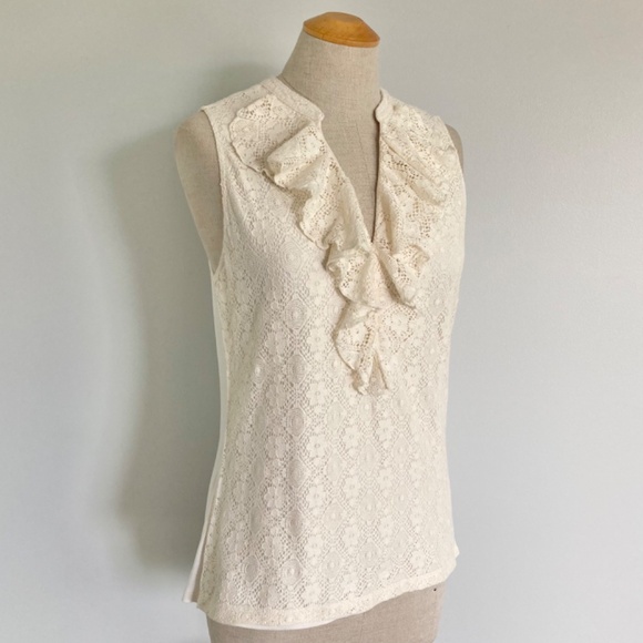 Chaps Lacy Sleeveless Blouse - Picture 2 of 6